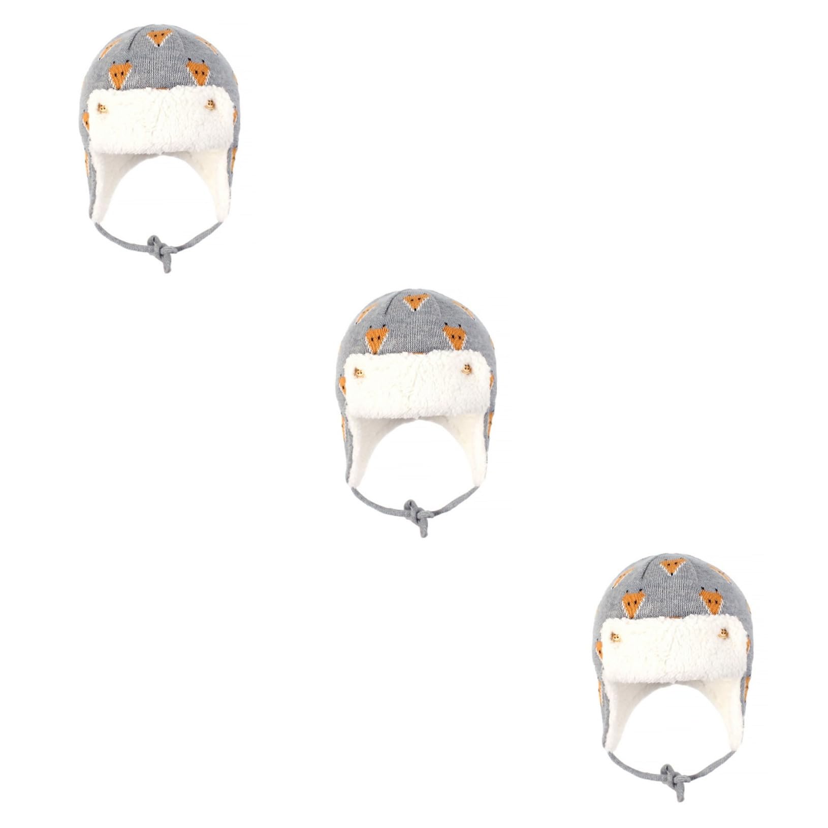 VALICLUD Gorro de Esquiar Gorro de Invierno para niños de Punto para niños Termico con Orejeras Gorra Estampada de protección para los oídos para Grey
