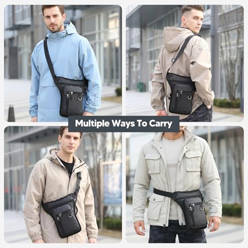 Sac de cuisse d'extérieur noir multi-poches avec sangles amovibles Milageto - 5