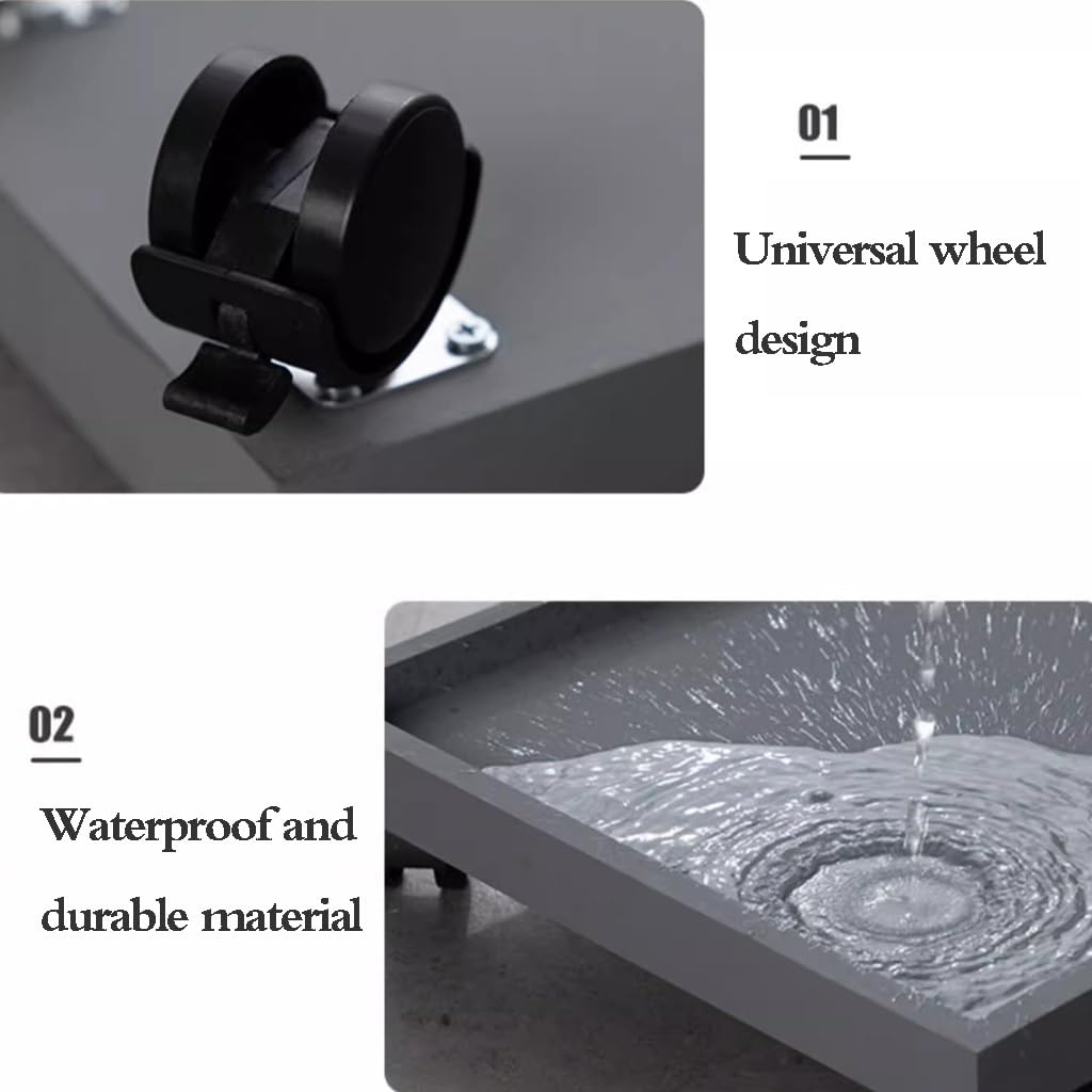 Portavaso con ruote, per interni ed esterni, colore: marrone/grigio, 38 cm/40 cm, mobile e durevole