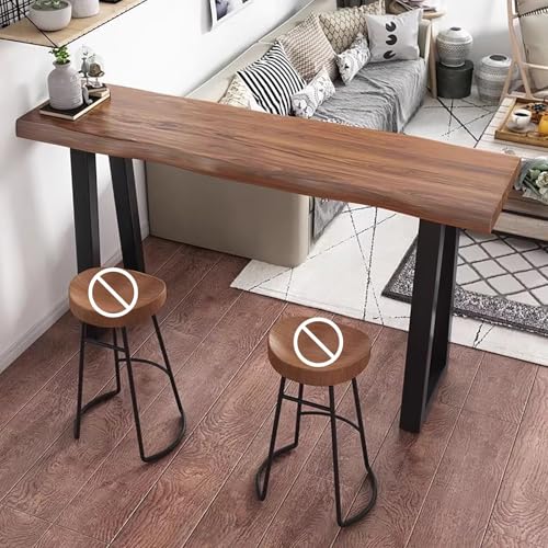 Table d'appoint étroite industrielle bois massif pour optimiser les espaces