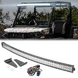 WeiSen 52' 300W LED Curved Light Bar Kit w/Plug & Play Wiring Harness and Roof Light Mount Brackets Compatible with Polaris Ranger XP 1000 Midsize SP 570 Crew 2018-2025