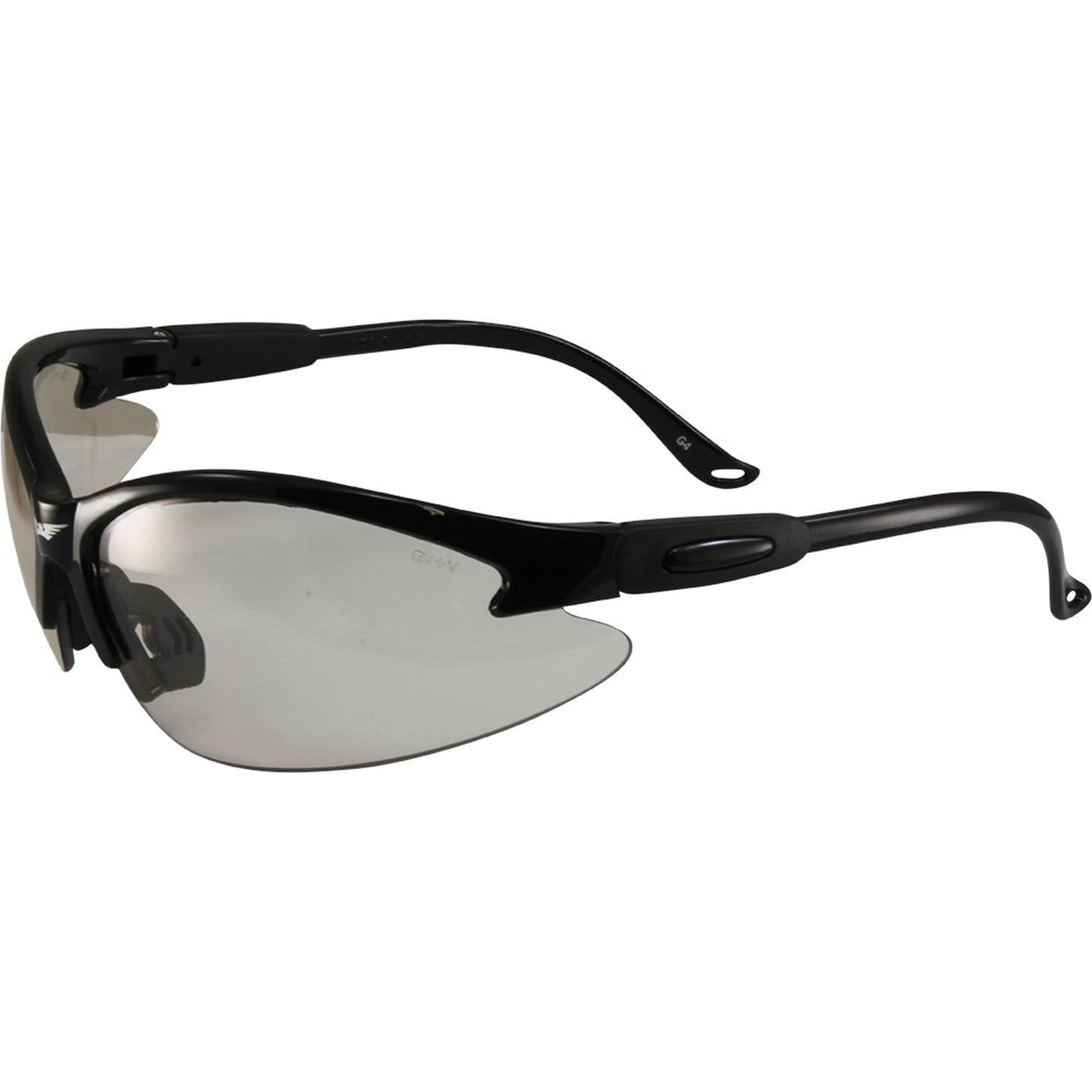 Global Vision Cougar 24 Transitional Lens Photochromic Safety Sunglasses ANSI Z87.1 Lenses Transform From Clear To Smoke