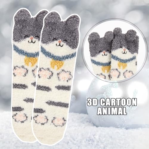 Image of Benefeet Sox Cute Fuzzy Socks for Women Girls - Fluffy Cozy Warm Winter Funny Animal Slipper Plush Sleeping Socks