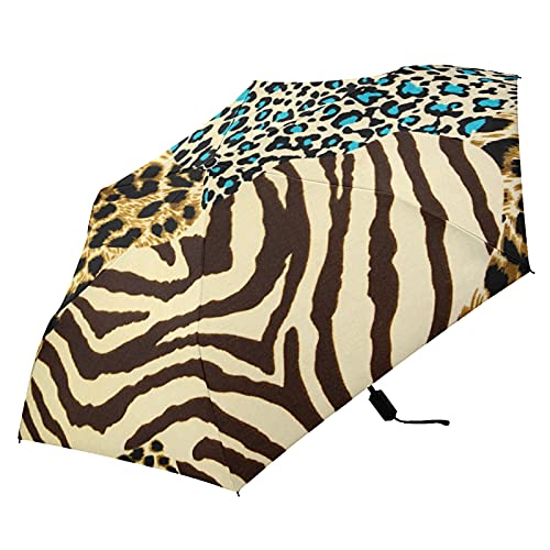 Parapluie pliable imprimé léopard idéal pour le sac à main