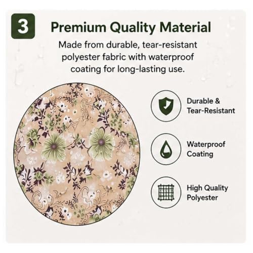 Image of AC Cover for Indoor & Outdoor Unit | Waterproof, Dustproof, All-Weather Protection Against Dust, Rain & Sun (Split AC Cover Printed Beige, Upto 1.5 Ton)