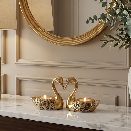 Image of BEHOMA Golden Aluminium Lotus Design Urli Bowl, 12 inch | Lotus-design golden aluminium urli bowl, 12 inch; ideal Navratri, Durga Puja & wedding centerpiece, 2000ml.