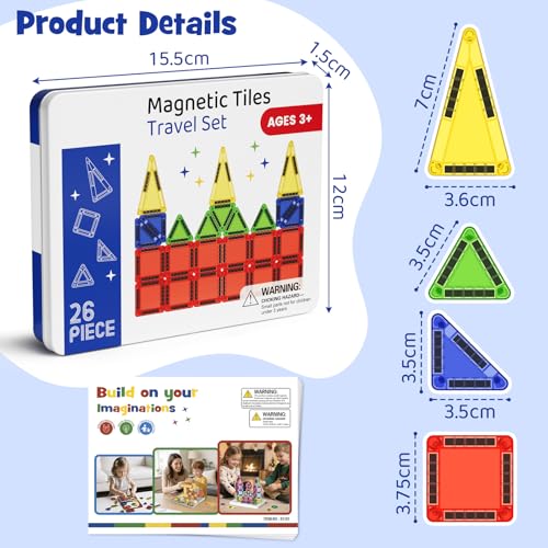 Image of Mini Magnetic Tiles Travel Set 60 Mins Quiet Play 30s Cleanup
