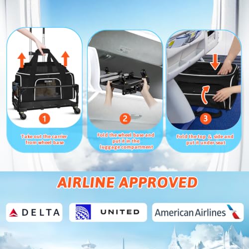Petskd Top & Side Expandable Small Pet Carrier with Wheels Airline Approved by Petskd - Used condition - Image 3