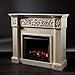 SEI Furniture Calvert Electric Carved Floral Trim Fireplace, 44.5