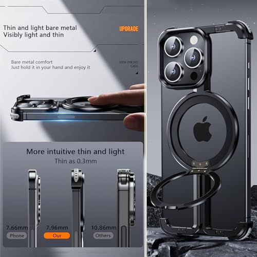 Coque iPhone 15 Pro MagSafe en aluminium titanium avec béquille intégrée