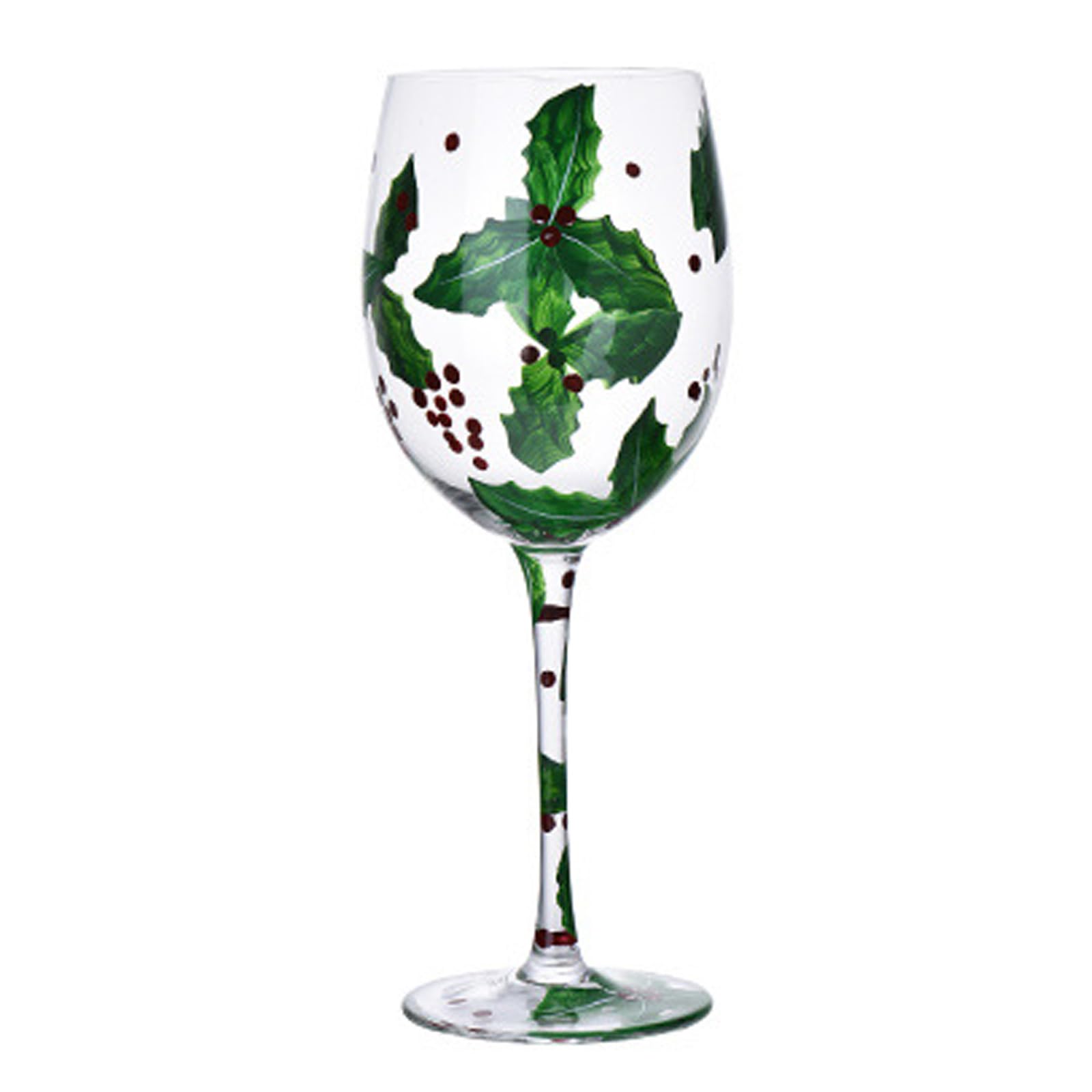 MALSSE Decorative Christmas Themed Glasswares High Footed Glass Drinking Cup for Parties and Holiday Event Water Drinkware Decorative Christmas Drinkwares