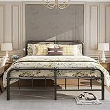 Uliesc 14 Inch Full Bed Frame with Headboard and Footboard, No Box Spring Needed Heavy Duty Metal Pl