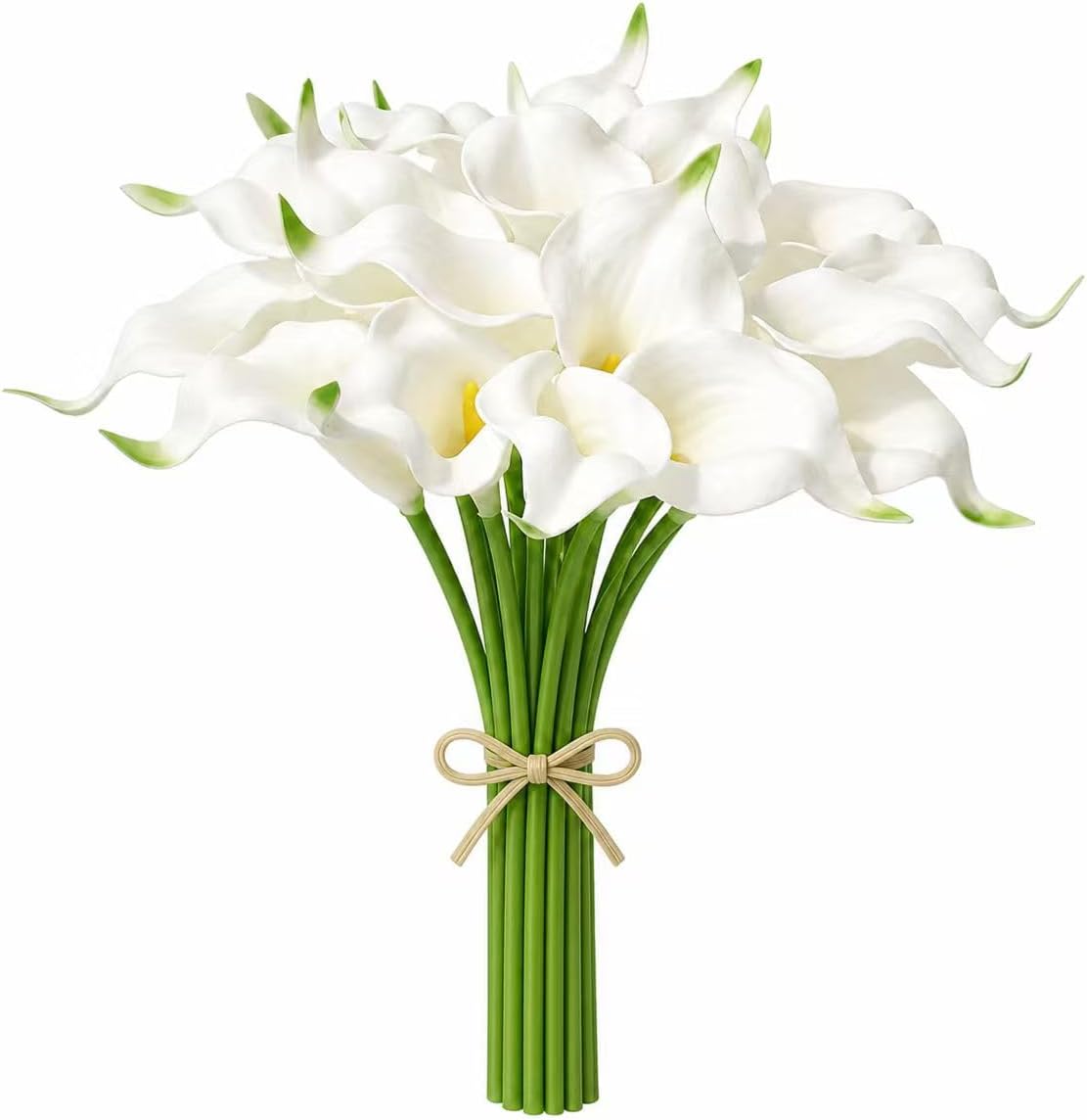 White Calla Lily Artificial Flowers, 20 Stems 13.5" PU Realistic Bouquet for Vase, Elegant Home Decor Centerpiece, Wedding Bridal Bouquet, Summer Decoration