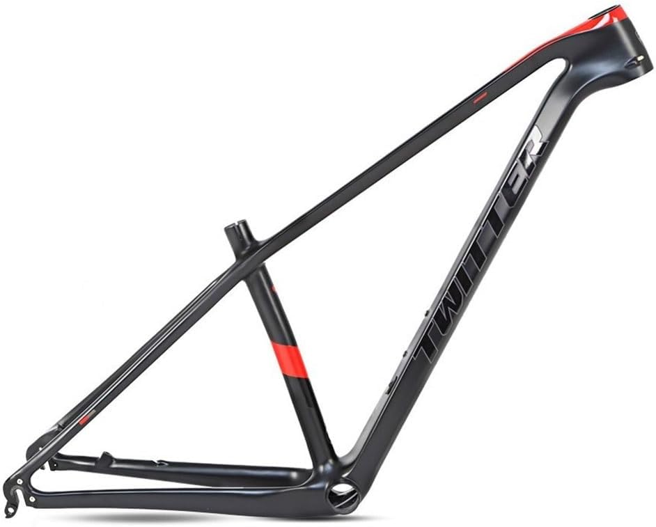 Carbon Mountain Bike Frame 27.5er 29er Hardtail Bike Frame 15''/17''/19'' Lightweighting Disc Brake Frame QR 135MM Internal Routing(Yellow,15'')