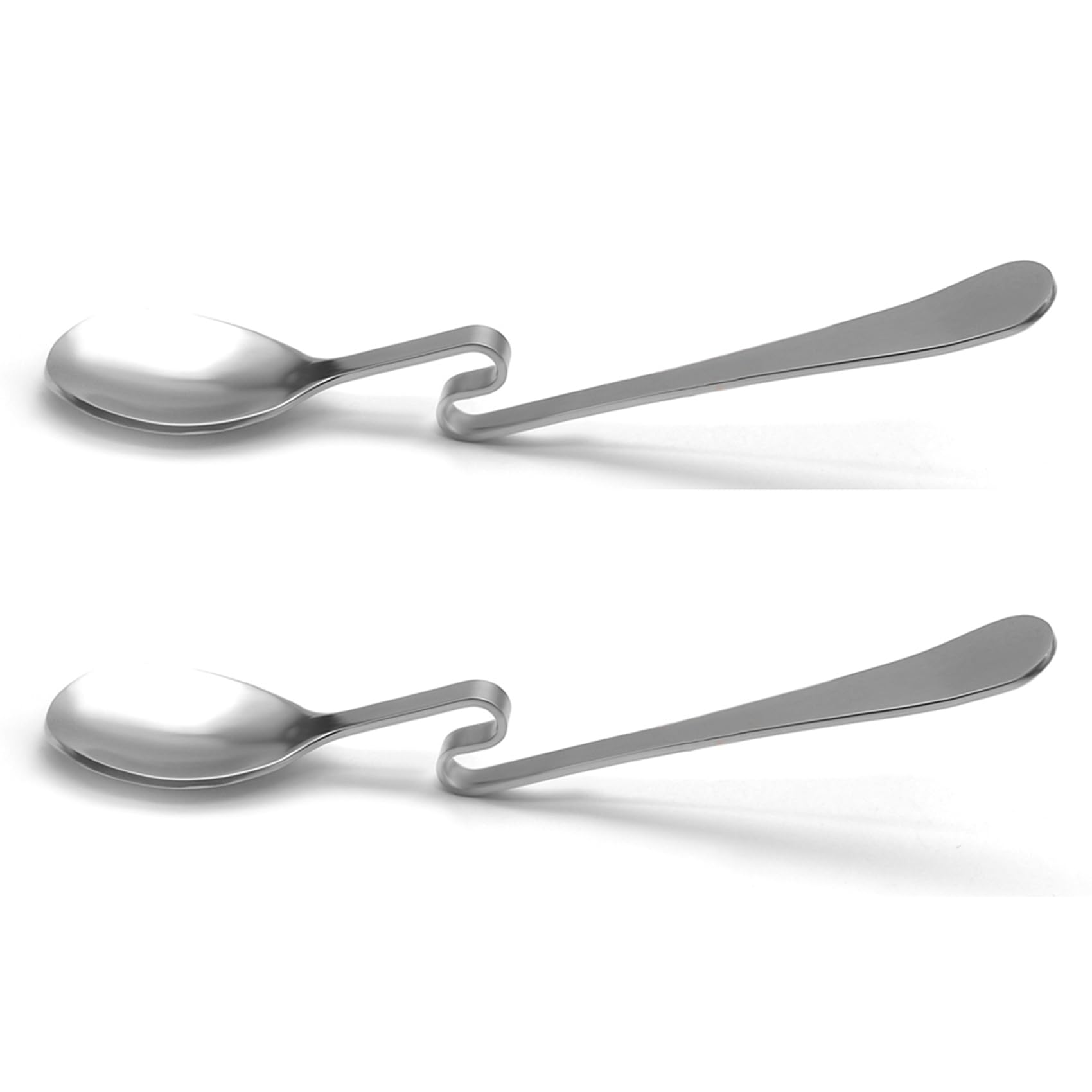 Hndhbfgrt 2X Cute Curved Spoon Teaspoon Condiment Drink Hanging Tea Coffee Dessert Stainless Steel Drink Tableware