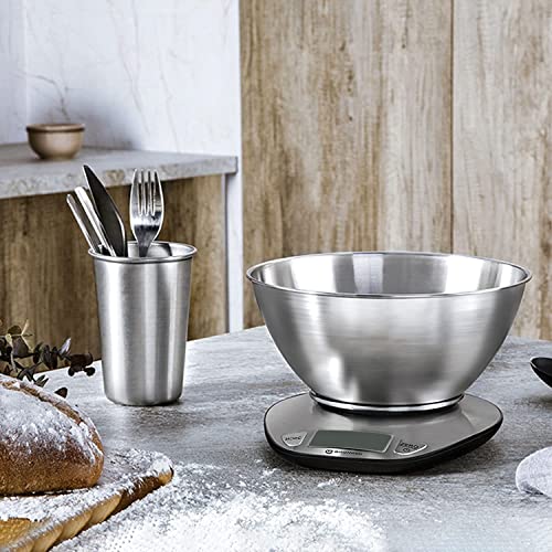 Bromech Food Scale With Bowl 2.27Qt, Digital Kitchen Scale For Weight Loss, Baking, Cooking And Keto, 11Lb Capacity, Stainless Steel, Battery Included #TOP6