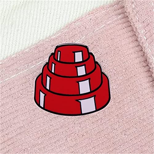 Image of Red Energy Dome Brooch Pin Rock Band Enamel Pin Cool Enamel Pin Cute Brooches for Backpacks Hats and Jackets