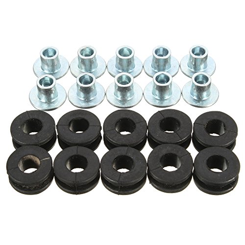 GOZAR 10Pcs Moto Caoutchouc Oeillets Boulon Compatible avec Honda/Yamaha/Suzuki/Kawasaki Carénages