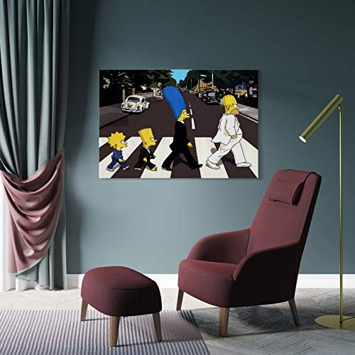 LIULANG Beatles Abbey Road Parody Impression sur toile pour chambre familiale moderne 20 x 30 cm - Les Beatles, Paul McCartney, John Lennon, RIngo Starr, George Harrison LIULANG Beatles Abbey Road Parody Impression sur toile pour chambre familiale moderne 20 x 30 cm – Image 5
