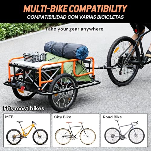 SEKAM Bike Cargo Trailer, 198 lbs Load Capacity, Foldable