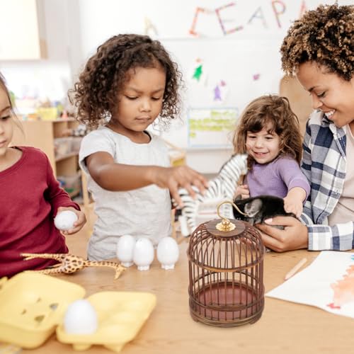 Image of BESPORTBLE Pet Cage Round Birdcages Outdoor Decorative Bird Cage Wood Hamster Cage for Small Parakeet Cage Hanging Cage for Bird Wooden Bird Nest