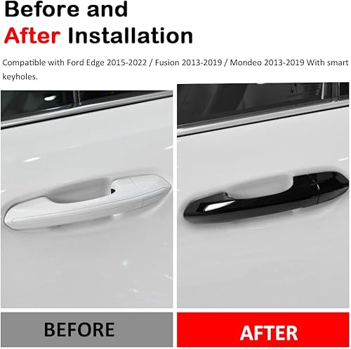 Miniatura 2 de DEYTOP Cubierta para manija de puerta compatible con Ford Fusion 2013-2019 y Edge 2015-2020 2021 2022, accesorios para manija de puerta exterior