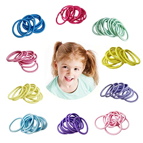 Gomas de Pelo,Gomas Pelo Niña,200 Piezas Elásticos para el pelo,2 mm banda de goma para coleta,Accesorios para el Cabello para Bebés Niñas y Niños,10 Colores Cover