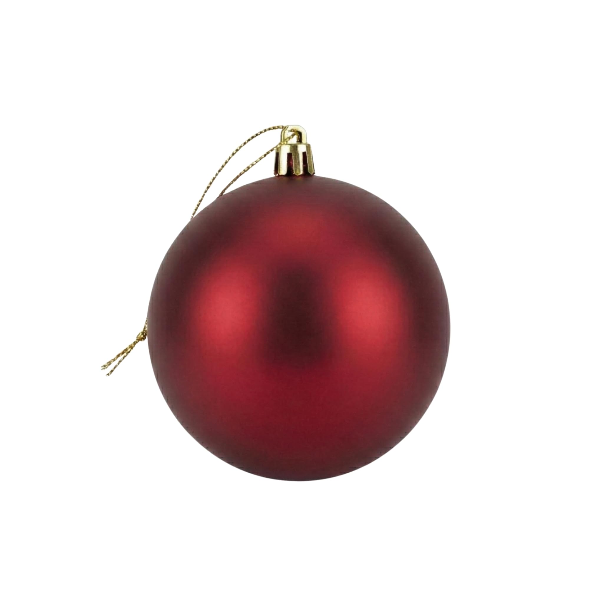 20cm Large Dark Red Bauble PVC Shatterproof Matt Finish Christmas Balls Ornament - Festive Xmas Tree Hanging Decorations, Round Ornament for Holiday Home Decor