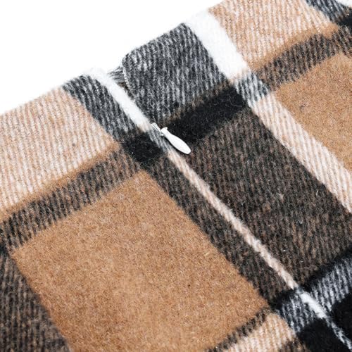 Midi Plaid Skirts for Women 2025 Fall Winter Knee Length Pencil Wool Skirt with Slit2