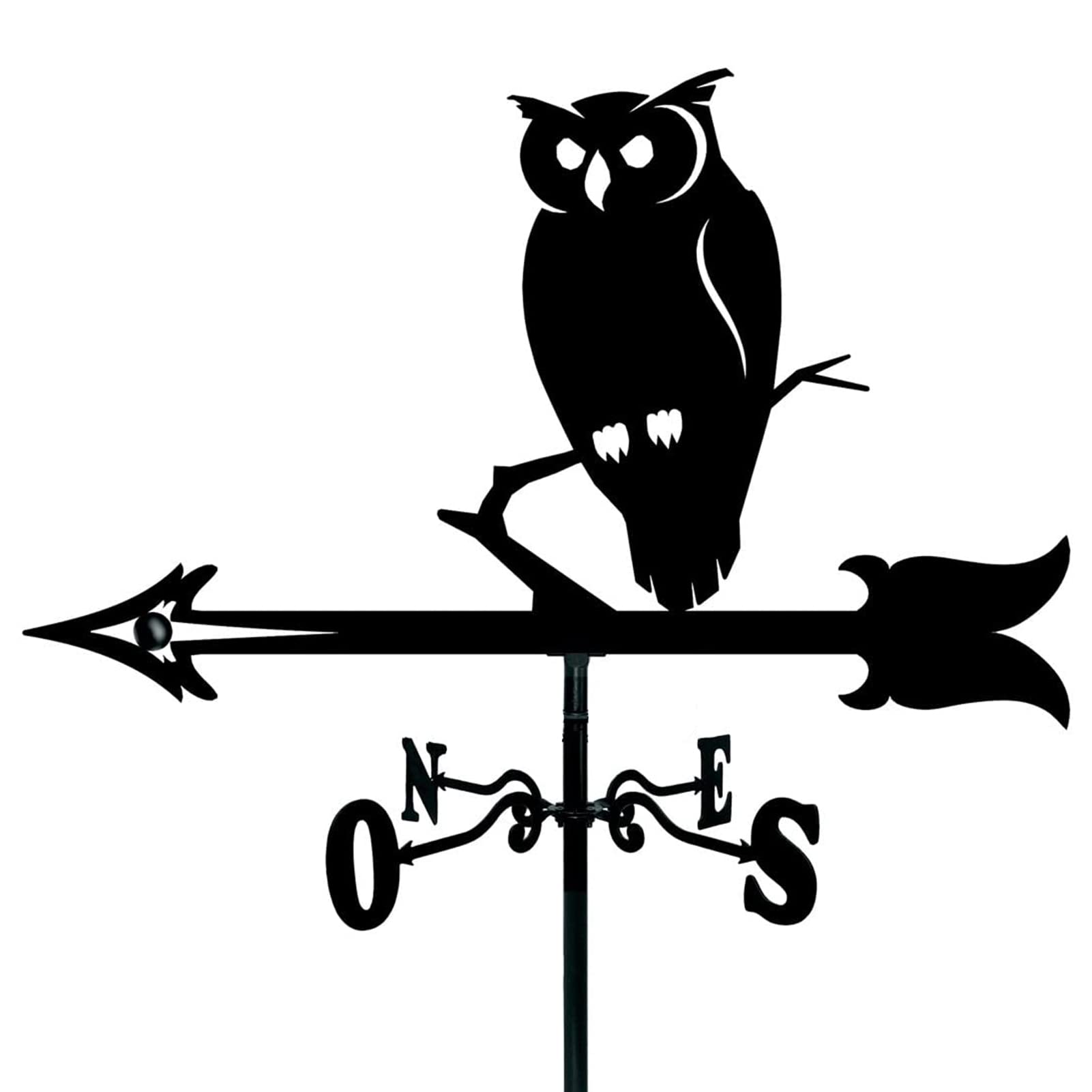 Metall-Weinfahne, Elefant, Edelstahl, Wetterfahne für den Außenbereich, Dachgarten, Hof, Dekoration, hohl geschnitztes Design, Windrichtungsanzeiger-Kit (Stil 2)