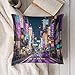 FodPand Soft Plush Purple Tokyo Streets Couch Pillow Covers 26x26 Decorative Square Body Pillow Case with Hidden Zipper Skin-Friendly & Anti-Pilling Cushion Cover for Living Room Bedroom Sofa Patio