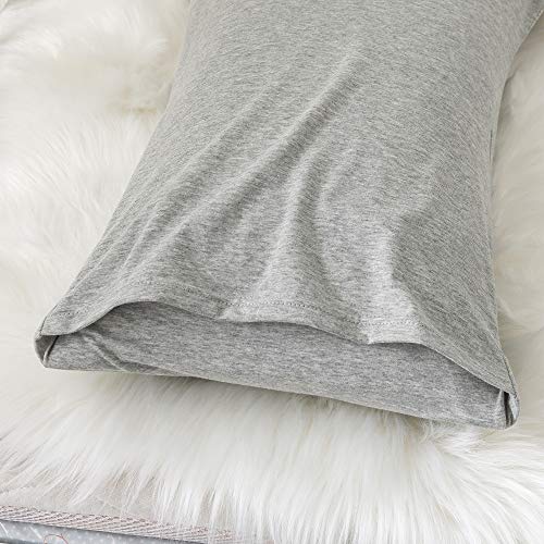 Image of Household Cotton Jersey Knit Pillowcases, Soft and Breathable Travel Pillow Cases with Envelope Closure, 13 inch x 18 inch 2 Pack (Grey)