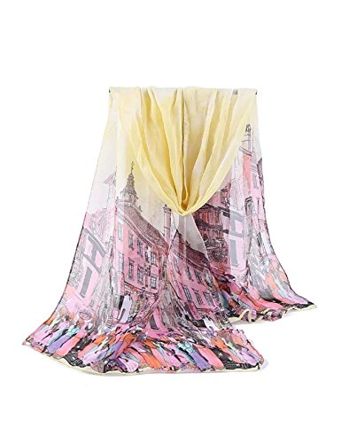 Womens Chiffon Scarf Building Design Wraps