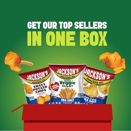 Image of Jackson's Mixed Snack Variety (1 oz & 1.5oz Pack of 10) - Made with Avocado Oil, Veggie Straws, Sweet Potato Chips & Kettle Chips, Snack Variety Pack, Individual Bags