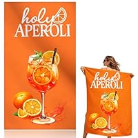 Holy Aperoli Strandtuch 140x70 cm Aperol Spritz Handtuch für Damen Herren Lustiges aperol geschenk für Frauen Männer Sandfest Schnelltrocknend Großes Badetuch für Strand Urlaub Pool Gym Zubehör