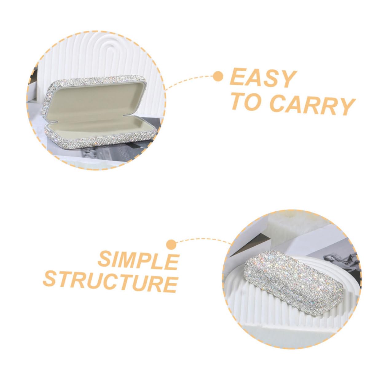 5stücke Rhinestone Brillenetui Für Auto Tragbarer Eyewear Organizer Hartschaliges Design Mit Weicher Innenauskleidung Stilvolles Accessoire Für Sonnenbrillen Und Brillen