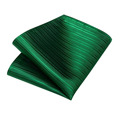 Image of DiBanGu Mens Silk Necktie Solid Color Tie and Pocket Square Cufflink Tie Clip Set Woven Plain Ties for Men Wedding Party