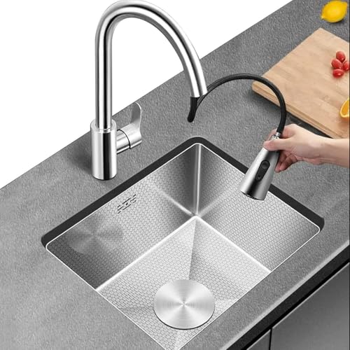 Grifo extraíble para fregadero de barra de acero inoxidable con accesorios, grifo de cocina duradero (38 x 30 cm) para bares, restaurantes y entretenimiento