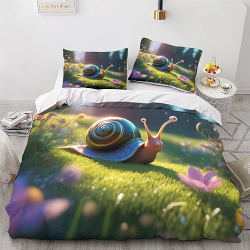 Parure de lit escargot en microfibre coton, l'excellence du confort double