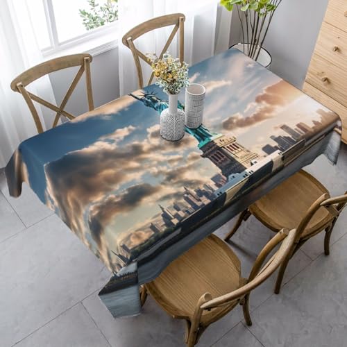 Nappe Statue de la Liberté à New York, 83,8 x 139,7 cm, résistante aux plis, lavable, pour table...