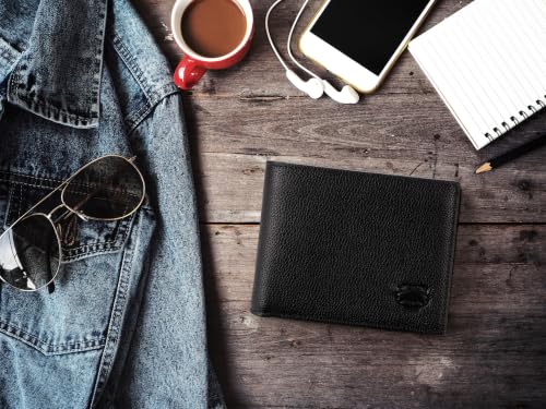 Image of Stealth Mode Leather Bifold Wallet for Men With ID Window and RFID Blocking