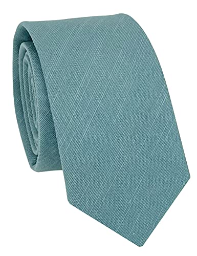 Image of Kebocis Mens Solid Color Cotton Necktie for Men