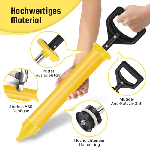 BQHRJG Mörtelspritze 5-in-1 - Mörtelpresse aus ABS-Kunststoff. Betonspritze zum Füllen von Rissen. Fugenpistole wird mit einem Paar Handschuhen geliefert