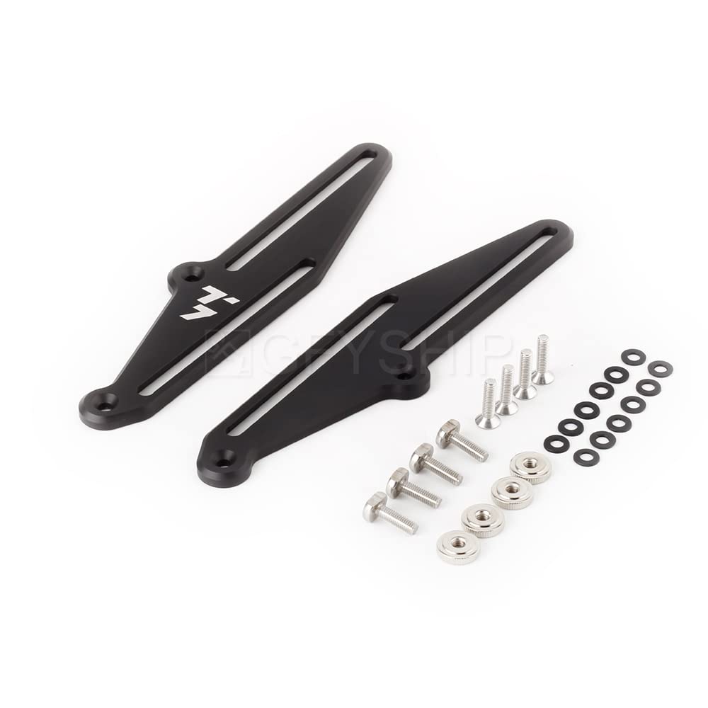 GFYSHIP for Yamaha Tenere 700 2019 2020 2021 2022 T700 T7 XTZ690 Motorcycle Windscreen Risers Adjustable Wind Deflectors Height Adjuster (Black)