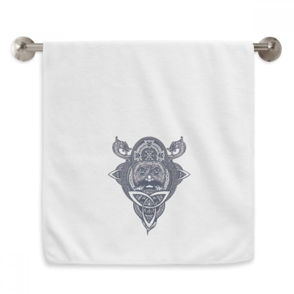 Serviette dragon chinois 13x29 pouces en coton blanc moelleux pour le visage