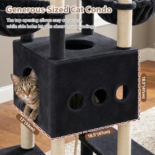 Image of Gitelsnour Cat Tree, 78.7'' Tall Tower with Extra Wide Top Platform GCT804G