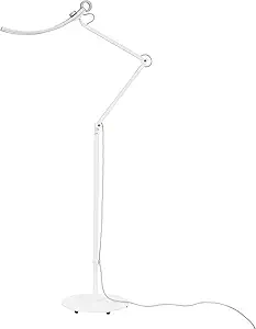 BenQ e-Reading Floor Lamp - Ultrawide and Bright Lighting, Dimmable with 13 Color Modes, Adjustable Arm, Auto-dimming, Eye-Caring Lamp for Home Office, Reading, Study, Craft, Matte Silver