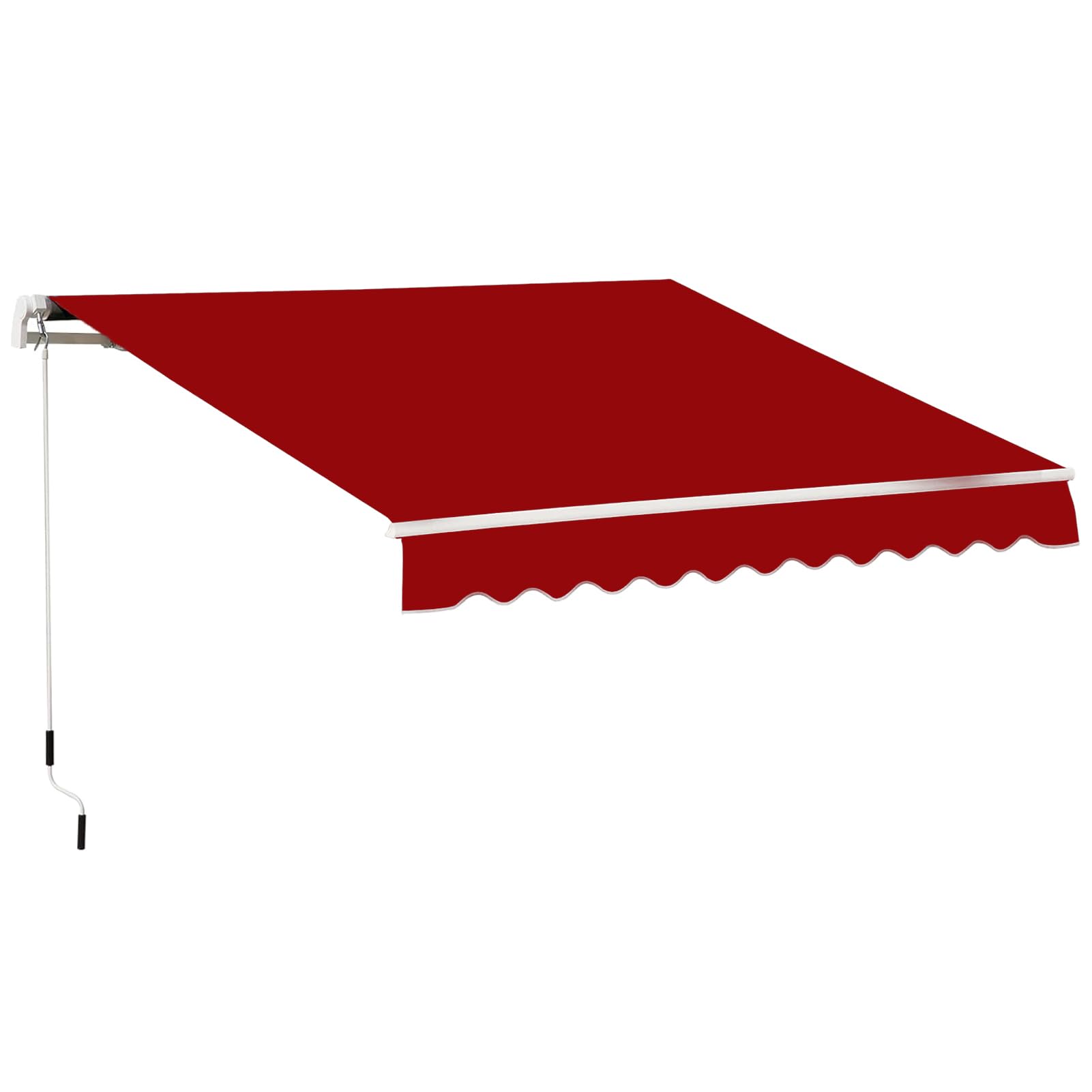 Visera retráctil manual de 2 x 1,5 m, 3 x 2 m, 4 x 2,5 m, 5 x 2,5 m, resistente a los rayos UV y al agua, longitud y ángulo ajustables, incluye manivela y soporte de pared, patio y balcón