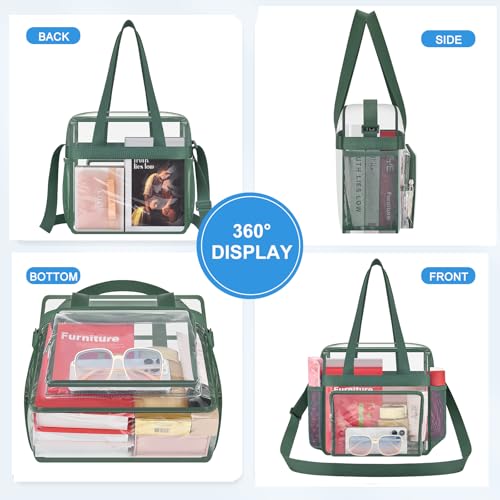 Image of Busiuw Clear Bag for Stadium Events, Stadium Approved 12x12x6 Clear Tote Bag for Sport Fan, Work Concert Travel