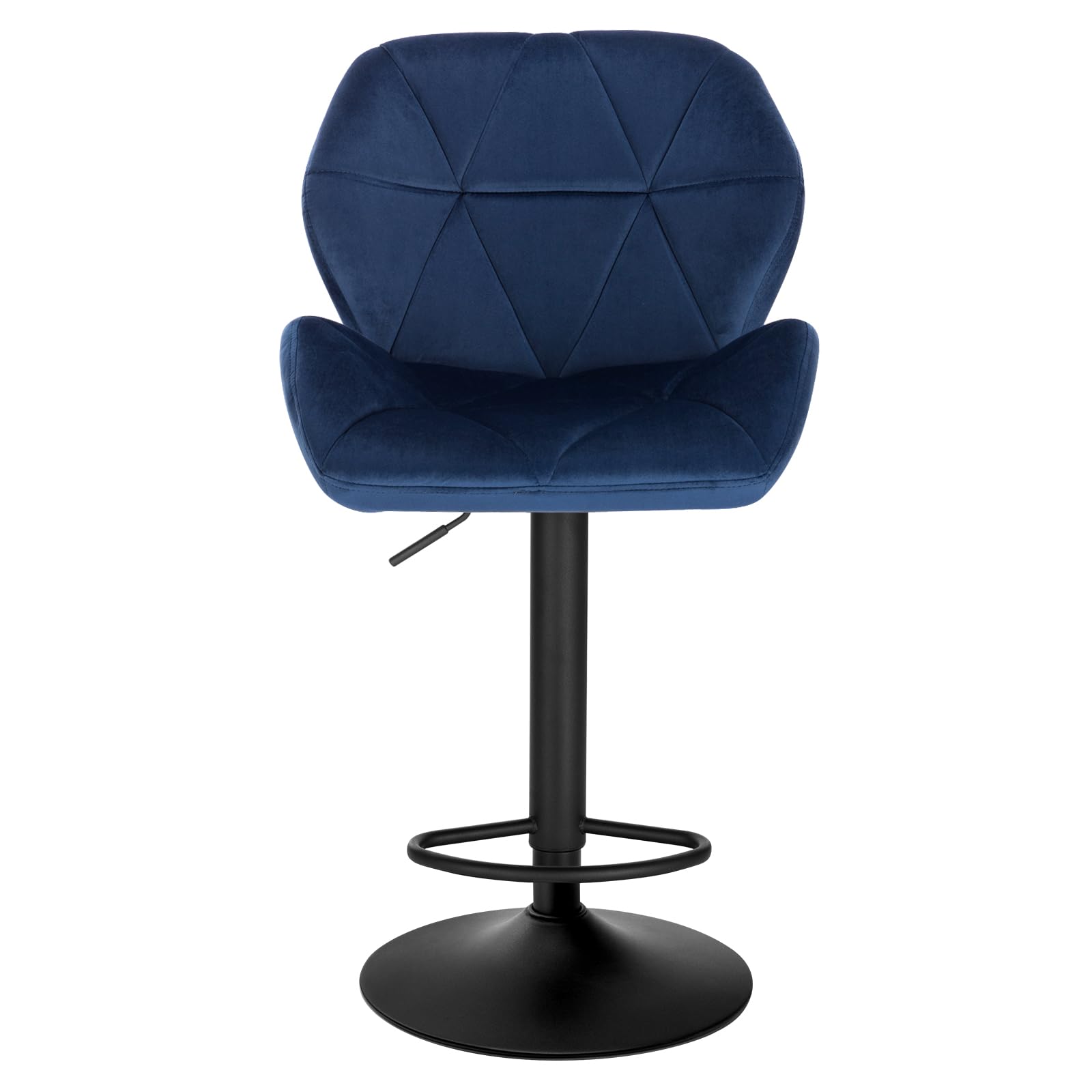 WOLTU 2X Taburete de Bar con Respaldo Regulables en Altura, con Asiento Acolchado Terciopelo Azul